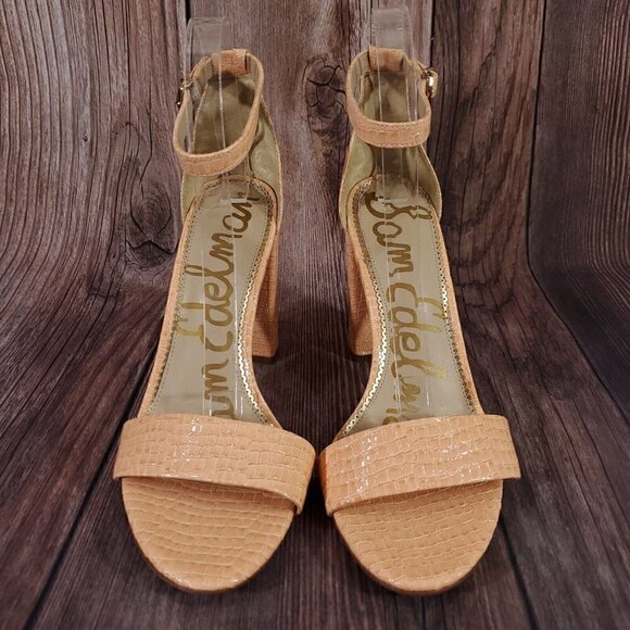 Sam Edelman Yaro 10m Peach Open Toe Adjustable Ankle Strap Leather Heeled Sandal - Picture 4 of 13